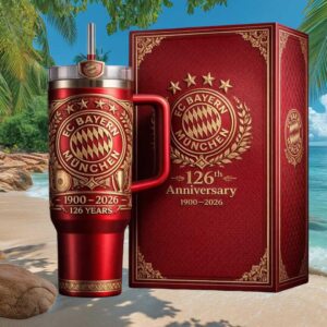 FC Bayern München 126th Anniversary Commemorative Luxury Red & Gold Tumbler
