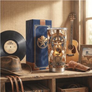 George Strait Pure Country Legend 40oz Tumbler Western Guitar Edition