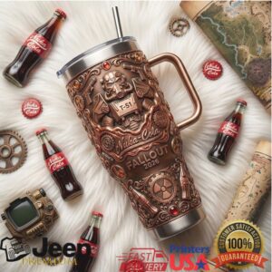 Fallout Nuka Cola Quantum T 51 Power Armor 3D Sculpted 40oz Tumbler