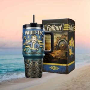 Fallout Vault Tec Vault Boy 3D Embossed 40oz Tumbler with Handle