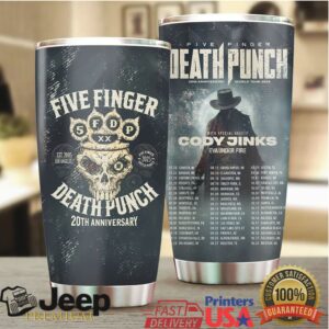 Five Finger Death Punch 20th Anniversary World Tour 2025 Concert Tumbler