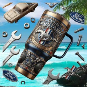 Ford Mustang The Legend Continues 3D Embossed 40oz Tumbler