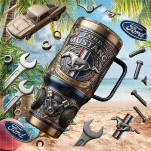 Ford Mustang The Legend Continues 3D Embossed 40oz Tumbler