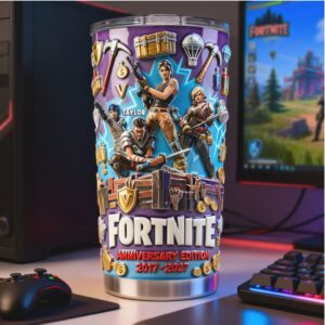 Fortnite Anniversary Edition 2017 2027 Personalized Gamer Gift Tumbler
