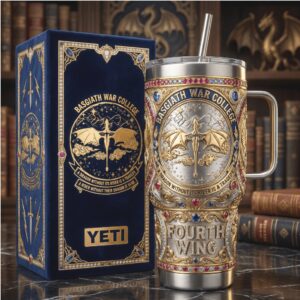 Fourth Wing Basgiath War College Dragon 3D Metal Effect Commemorative Tumbler