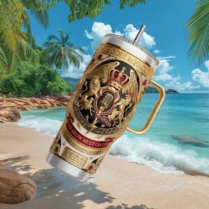 Freddie Mercury Queen “The Show Must Go On” Luxury Gold 40oz Tumbler