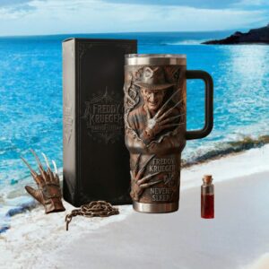 Freddy Krueger Nightmare on Elm Street 3D Sculpted Horror Yeti Tumbler