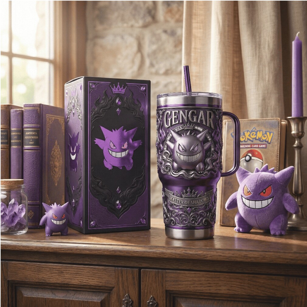 Gengar “Master of Shadows” Purple Gothic Pokemon 40oz Tumbler Gengar “Master of Shadows” Purple Gothic Pokemon 40oz Tumbler