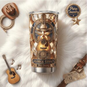 George Strait Pure Country Legend 40oz Tumbler Western Guitar Edition