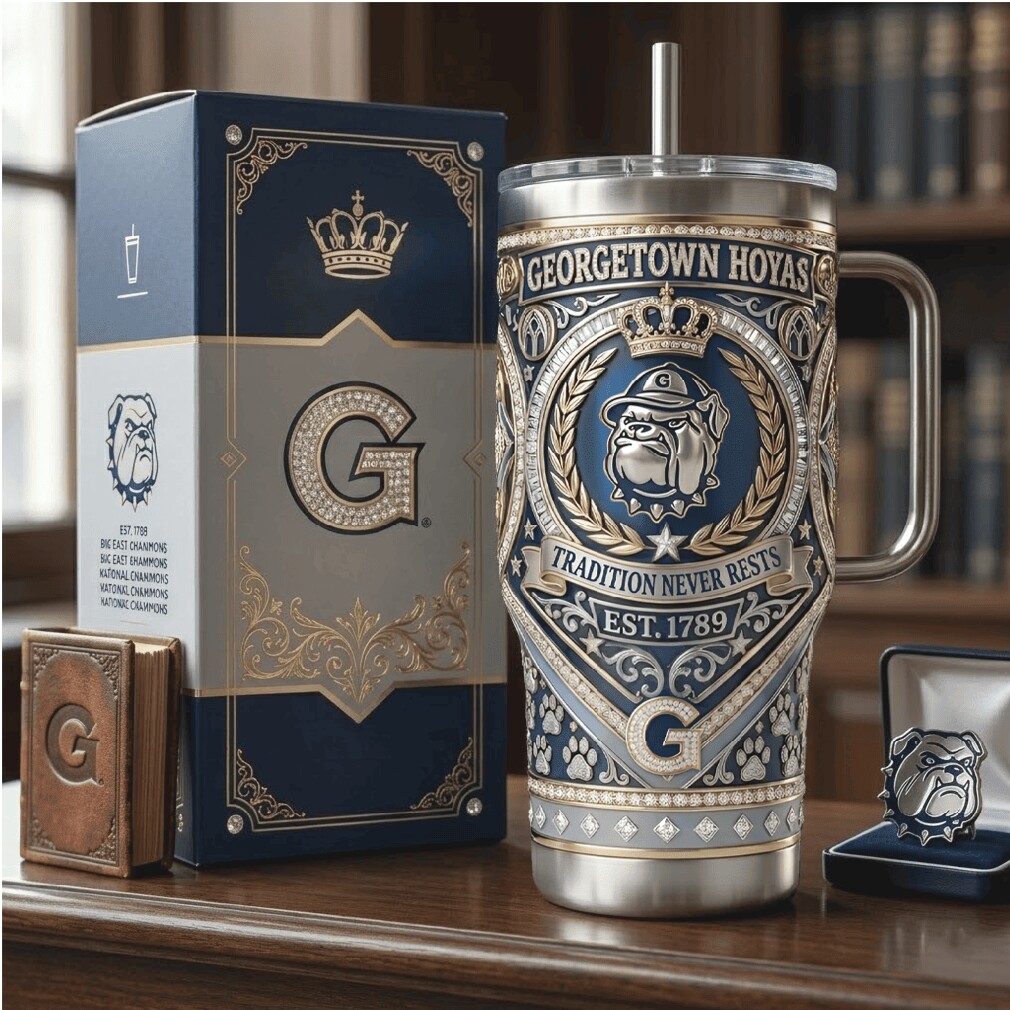 Georgetown Hoyas Tradition Never Rests 40oz Stainless Steel Tumbler Georgetown Hoyas Tradition Never Rests 40oz Stainless Steel Tumbler