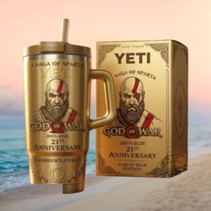 God of War Kratos 21st Anniversary “A Warrior's Journey” Gold Tumbler