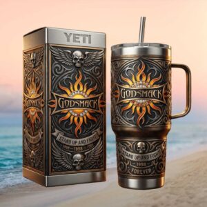 Godsmack “Stand Up and Fight” Skull & Sun Rock Tumbler