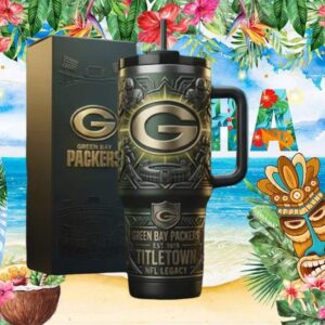 Green Bay Packers NFL Titletown Legacy 3D Embossed Handle Tumbler