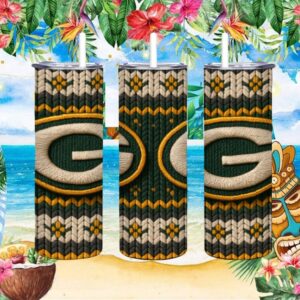 Green Bay Packers Vintage Style Knitted Texture Logo Tee