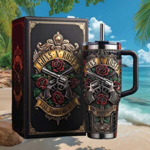 Guns N' Roses “Live Loud Forever” Rock & Roll Rhinestone Tumbler