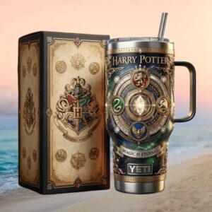 Harry Potter Hogwarts Houses 3D Embossed Tumbler with Magic Gift Box