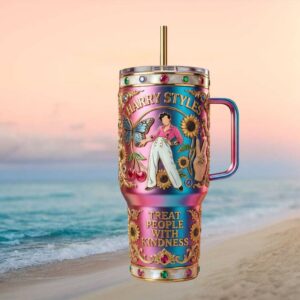 Harry Styles “Treat People With Kindness” Aesthetic Butterfly 40oz Tumbler