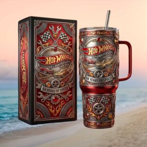 Hot Wheels 58th Anniversary Limited Edition Tumbler Racing Chrome & Gold