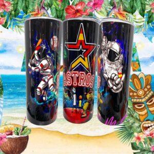 Houston Astros Astronaut Rick and Morty Mashup Baseball Tumbler Wrap