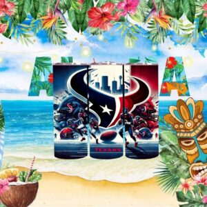 Houston Texans NFL Football Skyline Design Skinny Tumbler Wrap