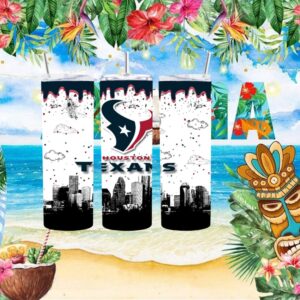 Houston Texans NFL Skyline Drip Effect Skinny Tumbler