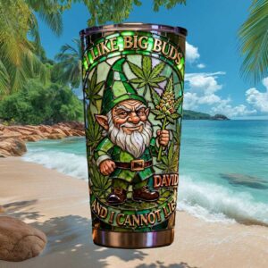 I Like Big Buds and I Cannot Lie Funny Garden Gnome Stained Glass Shirt