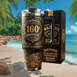 Jack Daniel's 160th Anniversary Limited Edition 40oz Black & Gold Tumbler