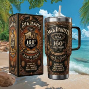 Jack Daniel’s Lynchburg Tennessee 160th Anniversary Leather Style 40oz Tumbler