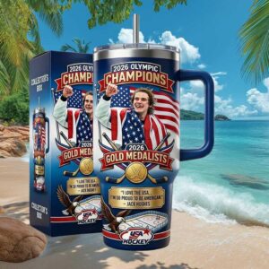 Jack Hughes USA Hockey 2026 Olympic Gold Medalist Collector's Tumbler