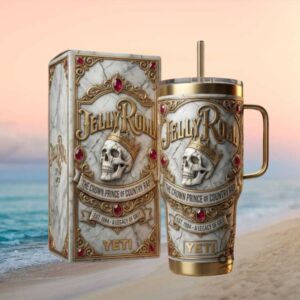 Jelly Roll Crown Prince of Country Rap Marble & Gold 40oz Tumbler