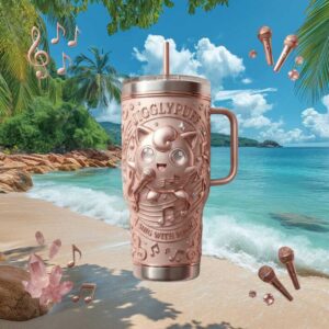 Jigglypuff Sing With Magic 3D Rose Gold Musical Anime Tumbler