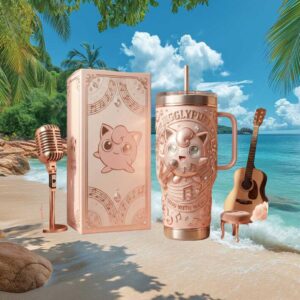 Jigglypuff “Sing with Magic” Pokémon Pink Musical Notes 3D Embossed Tumbler