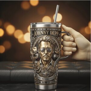 Johnny Depp “Art Never Fades” Portrait 3D Custom Collector's Tumbler