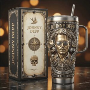 Johnny Depp “Art Never Fades” Portrait 3D Custom Collector's Tumbler