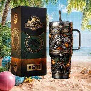 Jurassic World “Rebirth of Dominion” T Rex 3D Textured Tumbler