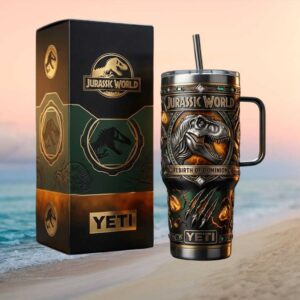 Jurassic World “Rebirth of Dominion” T Rex Embossed 40oz Tumbler