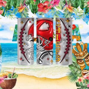 Kansas City Chiefs 3D Puff Effect Football Tumbler Sublimation