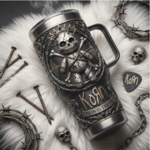 KoRn “Pain is Truth” Gothic Voodoo Doll Embossed 40oz Tumbler