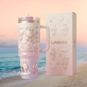 Labubu Pink & Purple Pastel Gradient 3D Character Collectible Tumbler