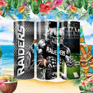 Las Vegas Raiders Skeleton Football Player Badass Tumbler