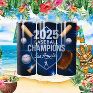 Los Angeles Baseball 2025 Champions Blue Trophy Graphic Tee