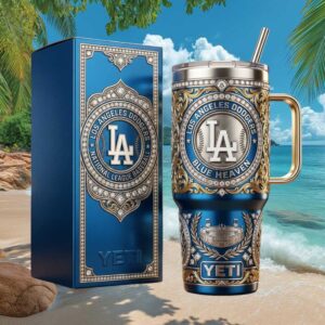 Los Angeles Dodgers Blue Heaven Luxury Diamond Encrusted Style 40oz Tumbler