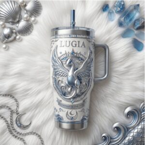 Lugia Pokémon Guardian of the Tides Custom 40oz Tumbler with Handle