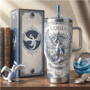 Lugia Pokémon Guardian of the Tides Custom 40oz Tumbler with Handle