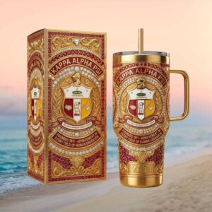 Luxury Kappa Alpha Psi Fraternity 3D Jeweled Gold 40oz Tumbler