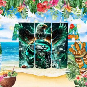 Majestic Eagle Stadium Lights Football Helmet Tumbler Graphics