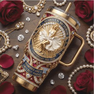 Marilyn Monroe 100th Anniversary “Diamonds” 3D Luxury Gold & Ruby Tumbler
