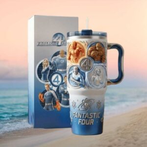 Marvel Fantastic Four Retro Superhero 3D Sculpted Insulated Tumbler