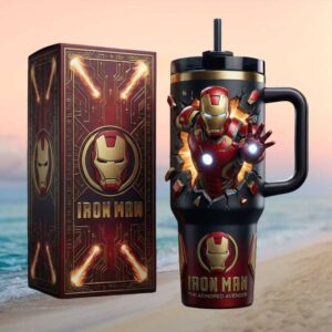 Marvel Iron Man Armored Avenger 3D Breaking Effect Custom Tumbler