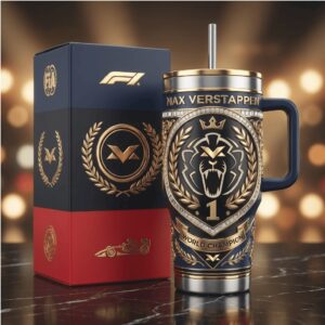 Max Verstappen F1 World Champion #1 Gold & Navy Collector's Tumbler